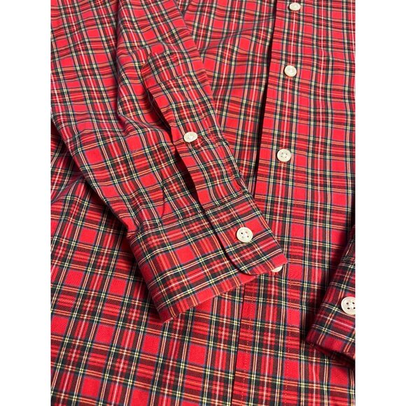 Ralph Lauren Blake Red Tartan Plaid Button-Down Shirt Mens L 100% Two-Ply Cotton - Picture 6 of 9